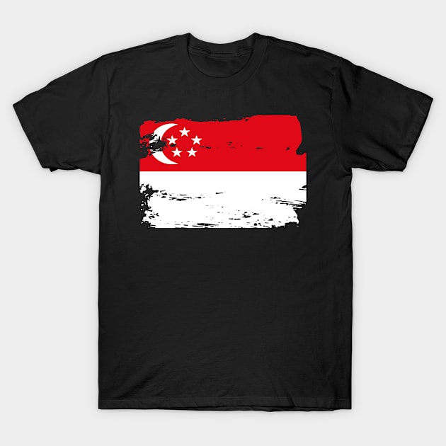 Official Singapore Flag Singaporean Country Pride Vintage T-Shirt by HeroGifts